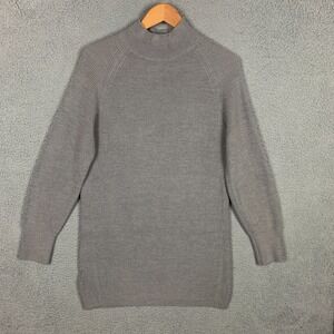 Lululemon Sweater Dress Sz 6 Heather Gull Grey Merino Wool Blend Knit Mock Neck